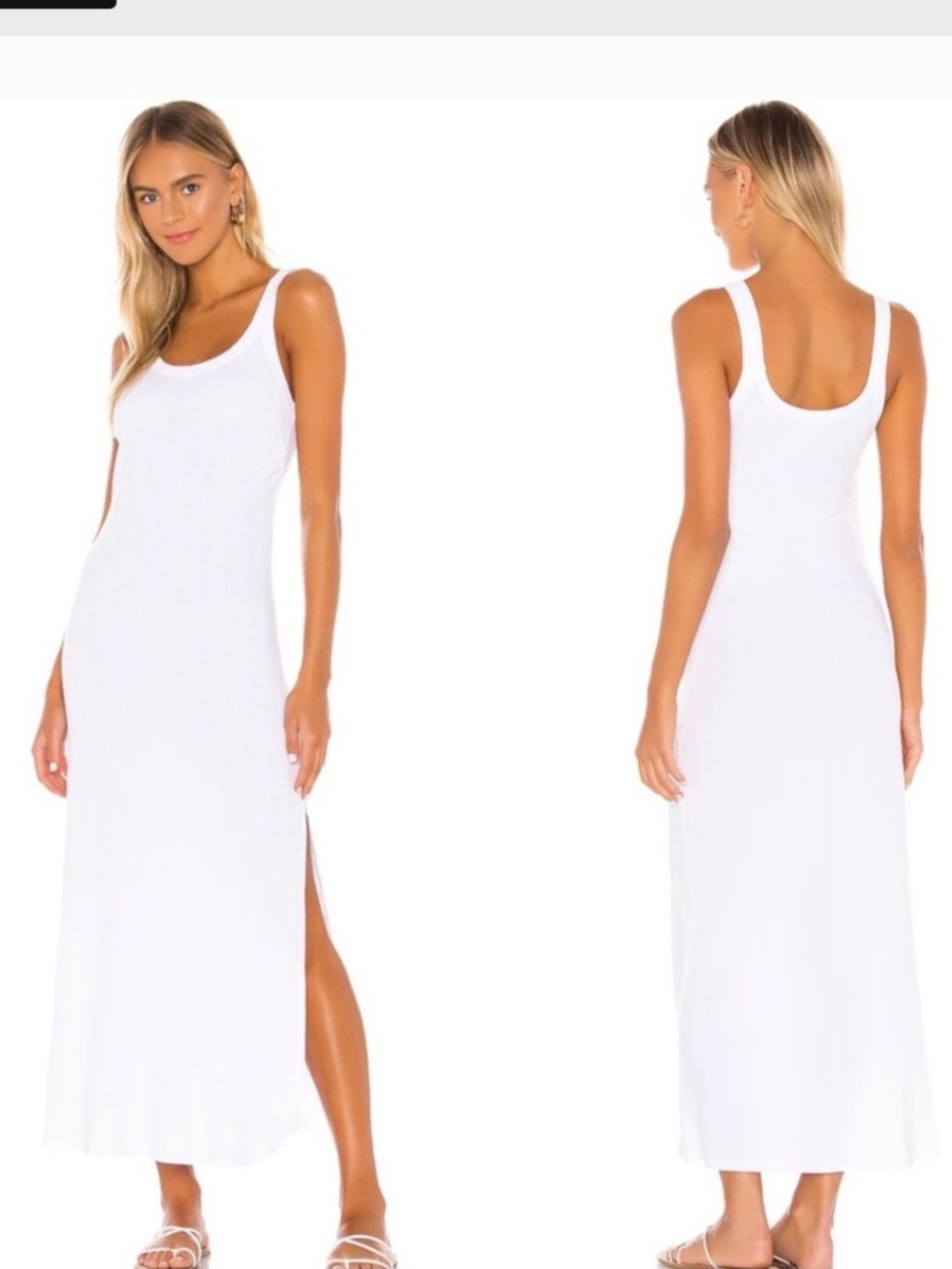 VITAMIN A West Ribbed Slit White Party Memorial / Labor Day Dress Cover Up Sz M